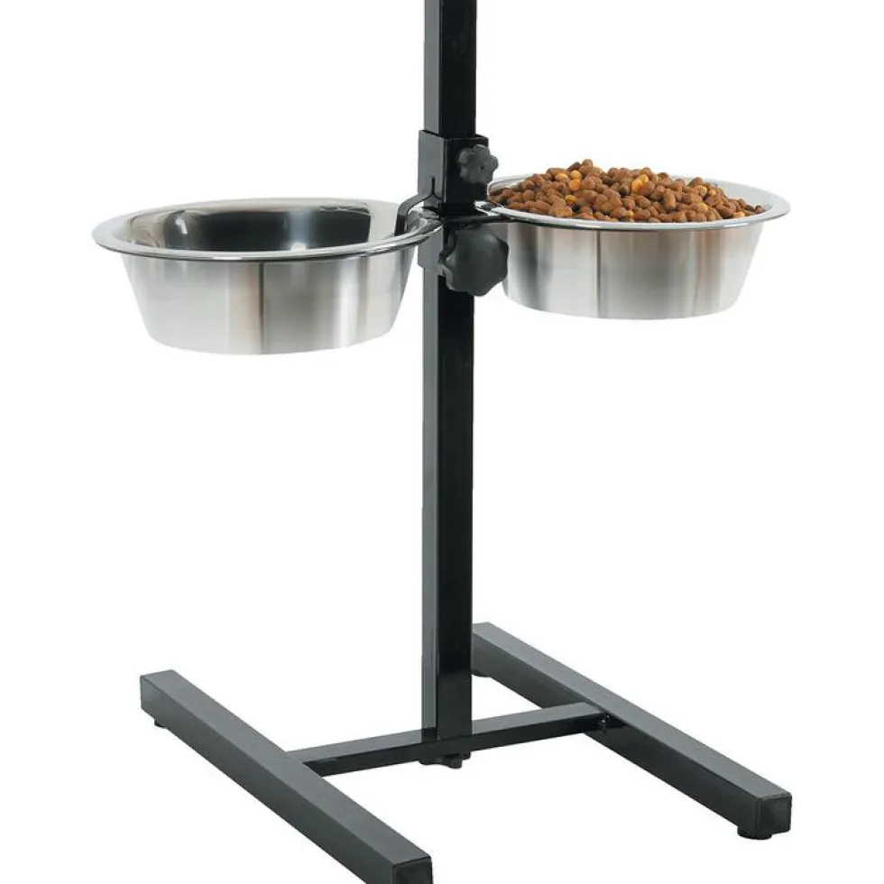 Support réglable avec 2 bols en inox grand modèle pour chien Zolux - 2,5 L