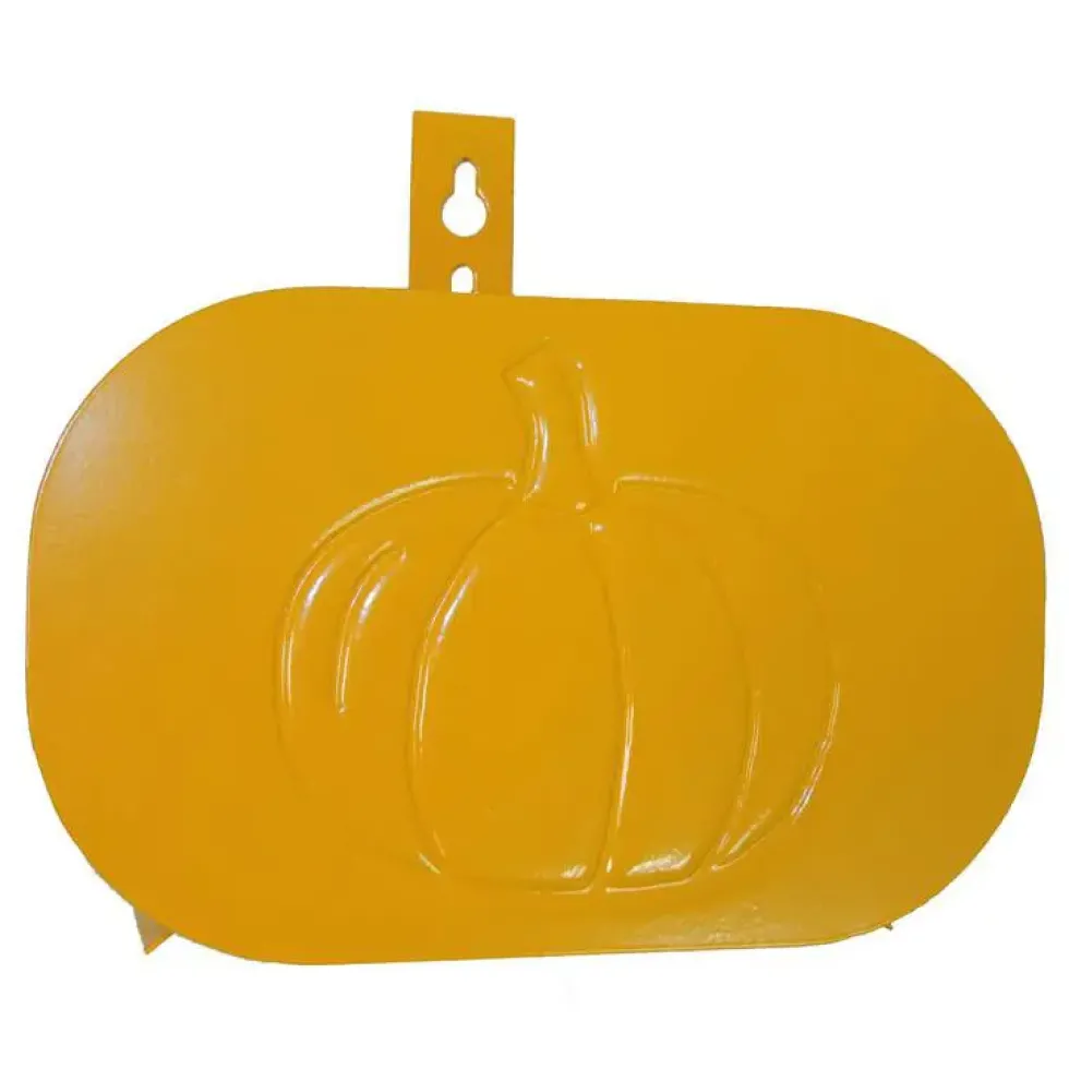 Support tuyau métal mural citrouille orange