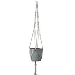 Suspension macramé en corde grise - 90 cm