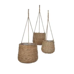 Suspension panier coloris marron en osier Avalon Mica Decorations - 70 x Ø 18 cm