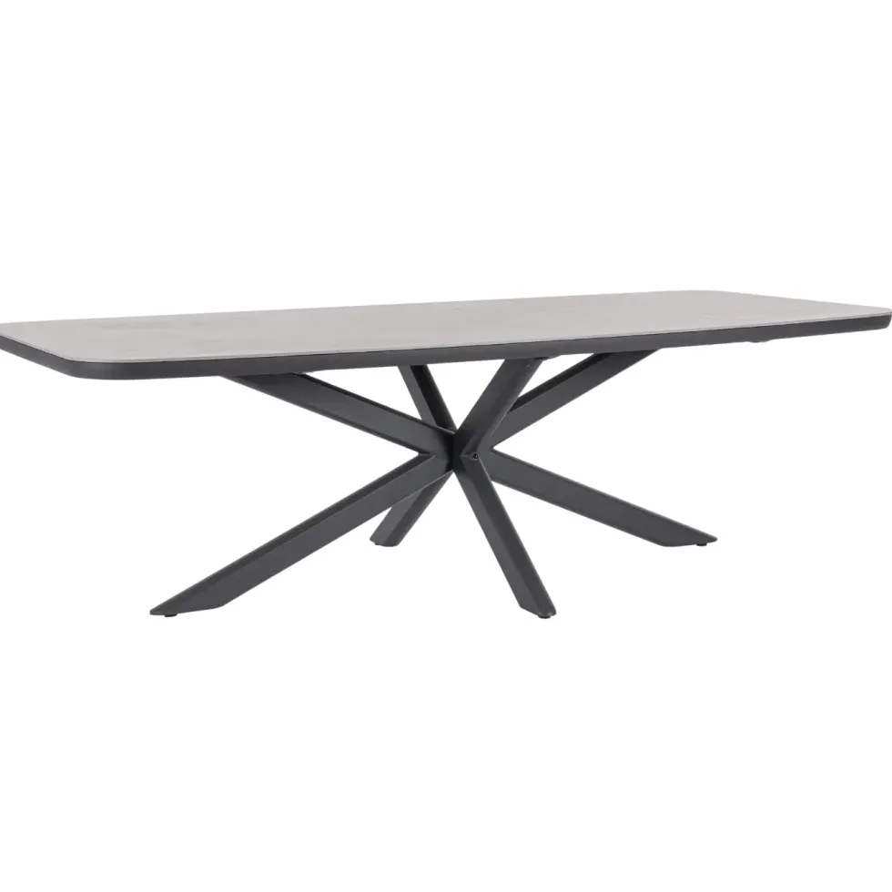 Table anthracite en aluminium et pierre naturelle Bizzotto Isacco - 240 x 110 x 75 cm