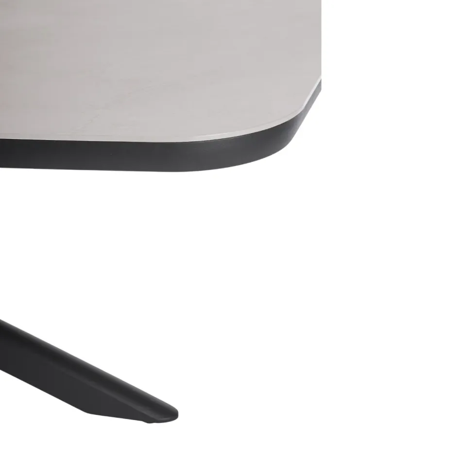 Table anthracite en aluminium et pierre naturelle Bizzotto Isacco - 240 x 110 x 75 cm