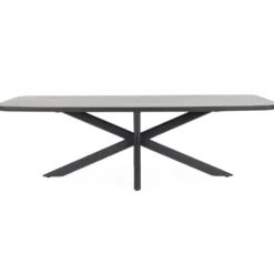 Table anthracite en aluminium et pierre naturelle Bizzotto Isacco - 240 x 110 x 75 cm