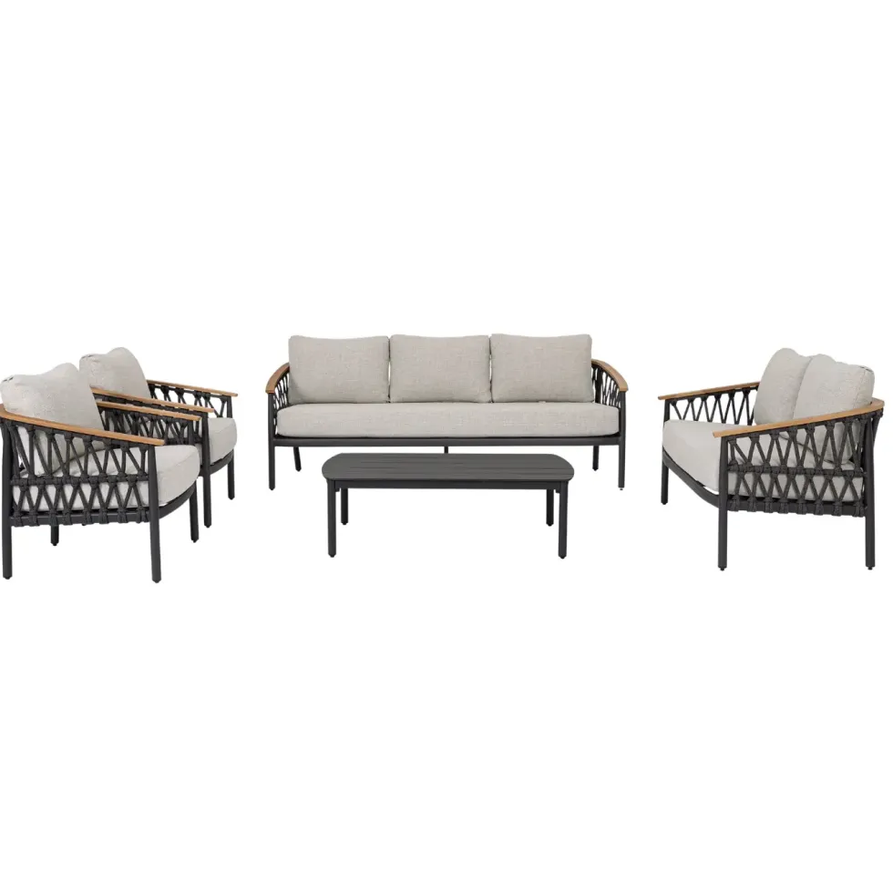 Table basse anthracite en aluminium Bizzotto Fenix - 115 x 68,5 x 35 cm