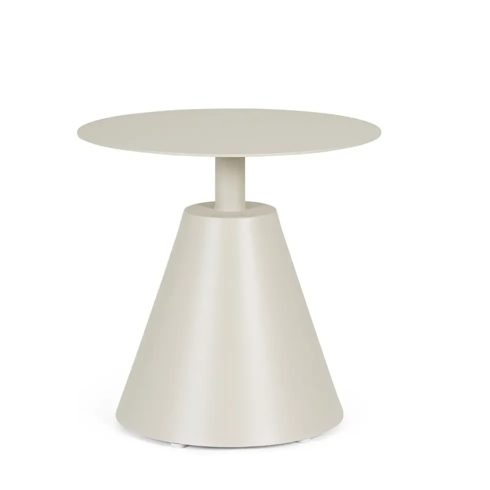 Table basse coloris sable en aluminium Bizzotto Aloha - Ø 50 x 49,5 cm