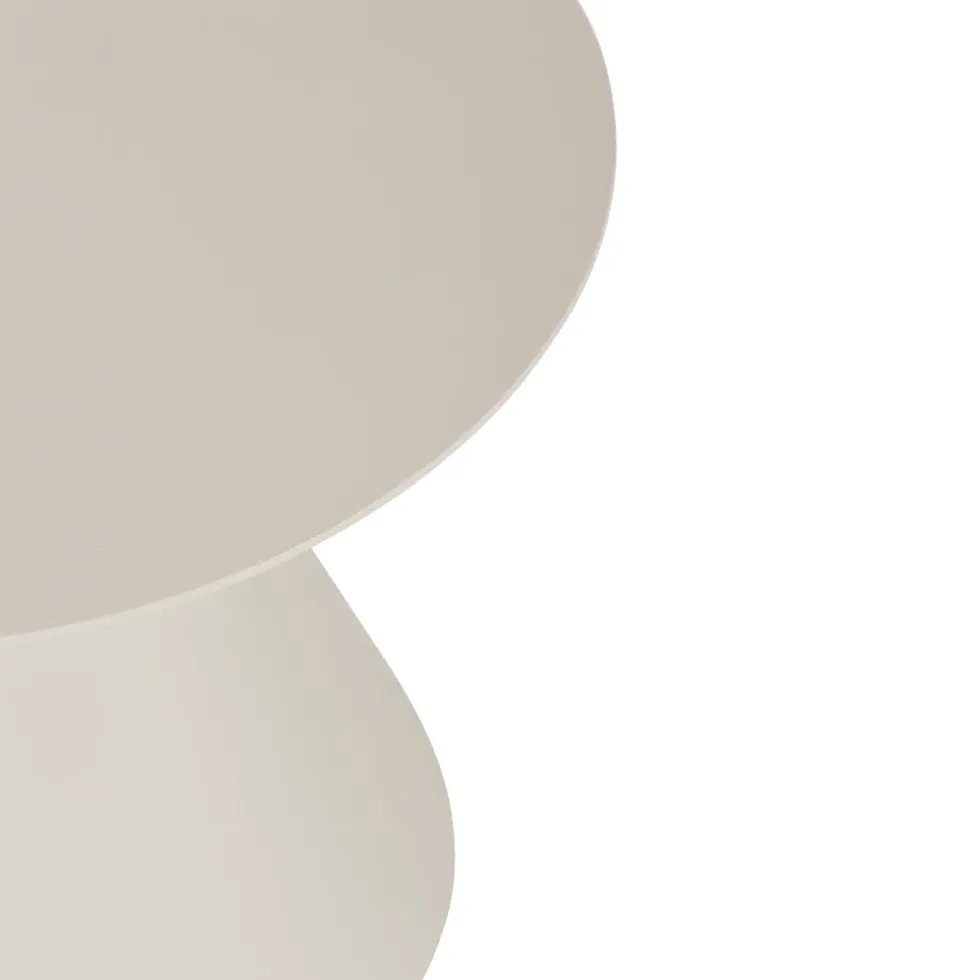 Table basse coloris sable en aluminium Bizzotto Aloha - Ø 50 x 49,5 cm