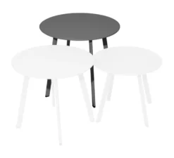Table basse en acier graphite Massaï - Ø 50 x H 43 cm