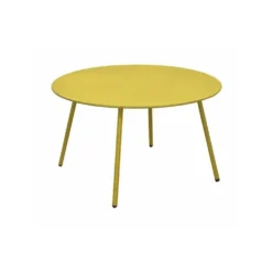 Table basse en acier jaune moutarde Proloisirs Cardo - Ø 70 x H 40 cm