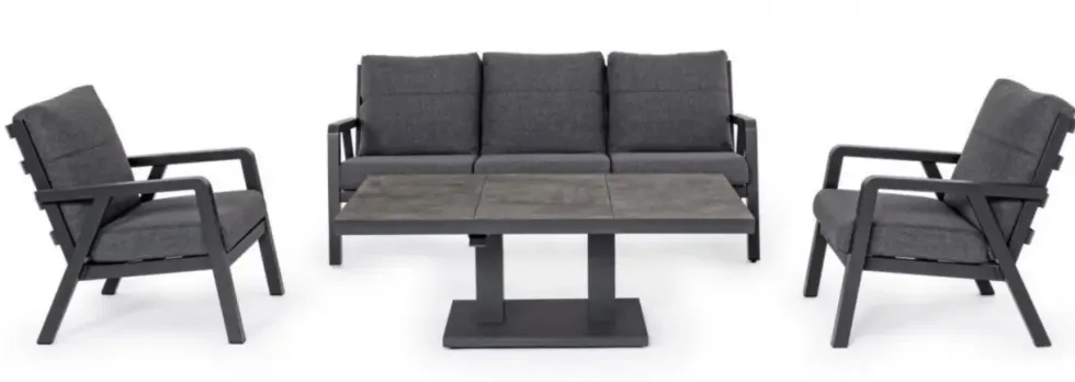 Table basse élévatrice coloris anthracite Truman Bizzotto - 140 x 85 x 49 cm