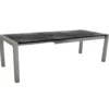 Table coloris graphite/marbre foncé en aluminium Stern - 174(214/254) x 90 x 75 cm