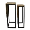 Table d’appoint en teck à socle noir - 23 x 22 x 70 cm
