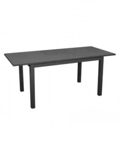 Table de jardin extensible, aluminium graphite, PROLOISIRS GENES - L.110/170 x H.70 cm