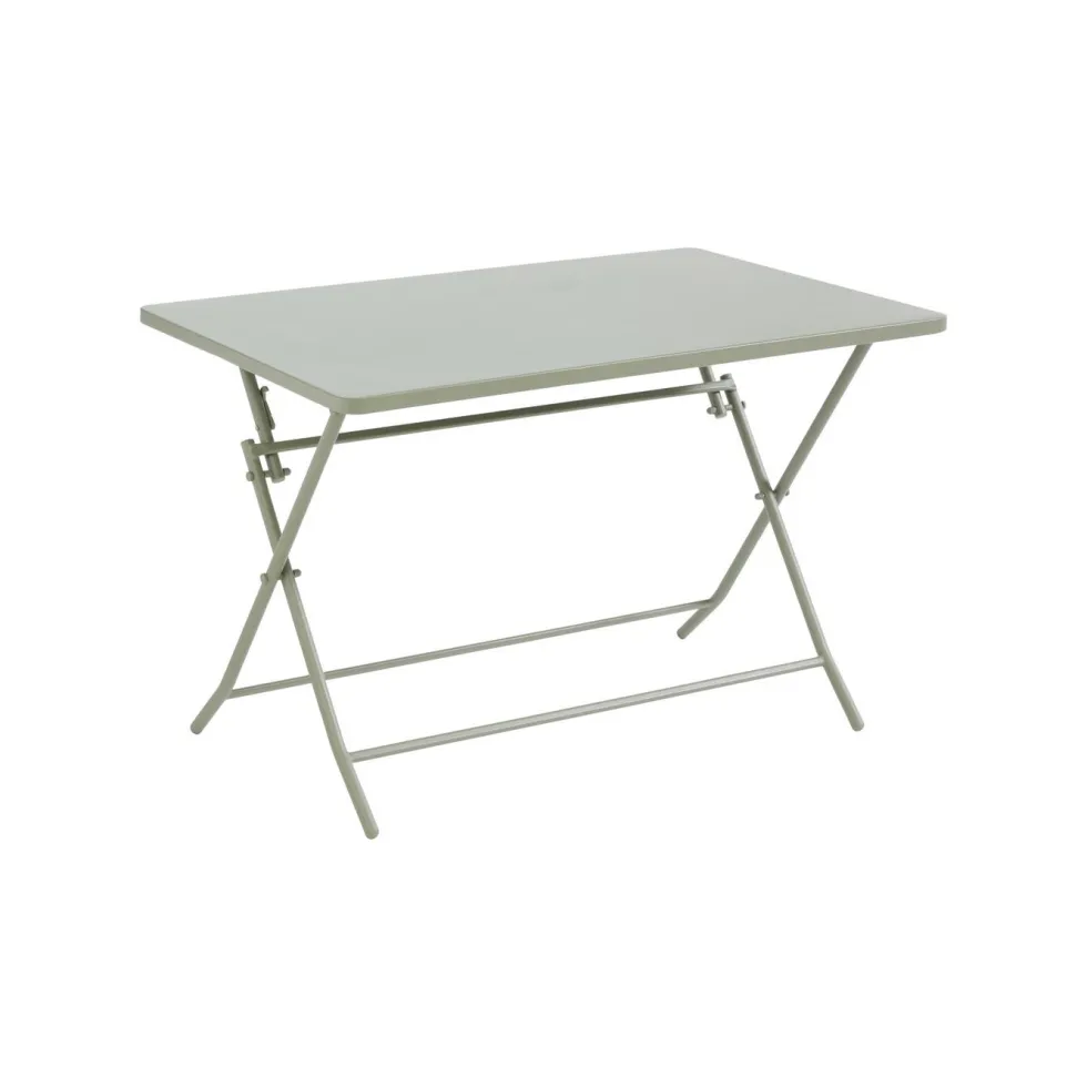 Table de jardin pliante Clivia en acier - 110 x 70 x 71 cm