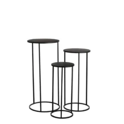 Table de service Quinty en métal noir T3 Edelman Hollande - Ø 32 x 70 cm