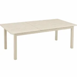 Table en aluminium crème Caméline II - 180/240 x 98 cm