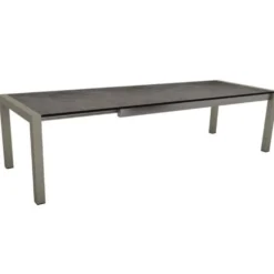 Table extensible coloris gris en aluminium Stern - 294 x 100 cm