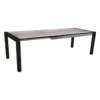 Table extérieure coloris noir mat/Smoky en aluminium Stern - 174/214/254 x 90 x 75 cm