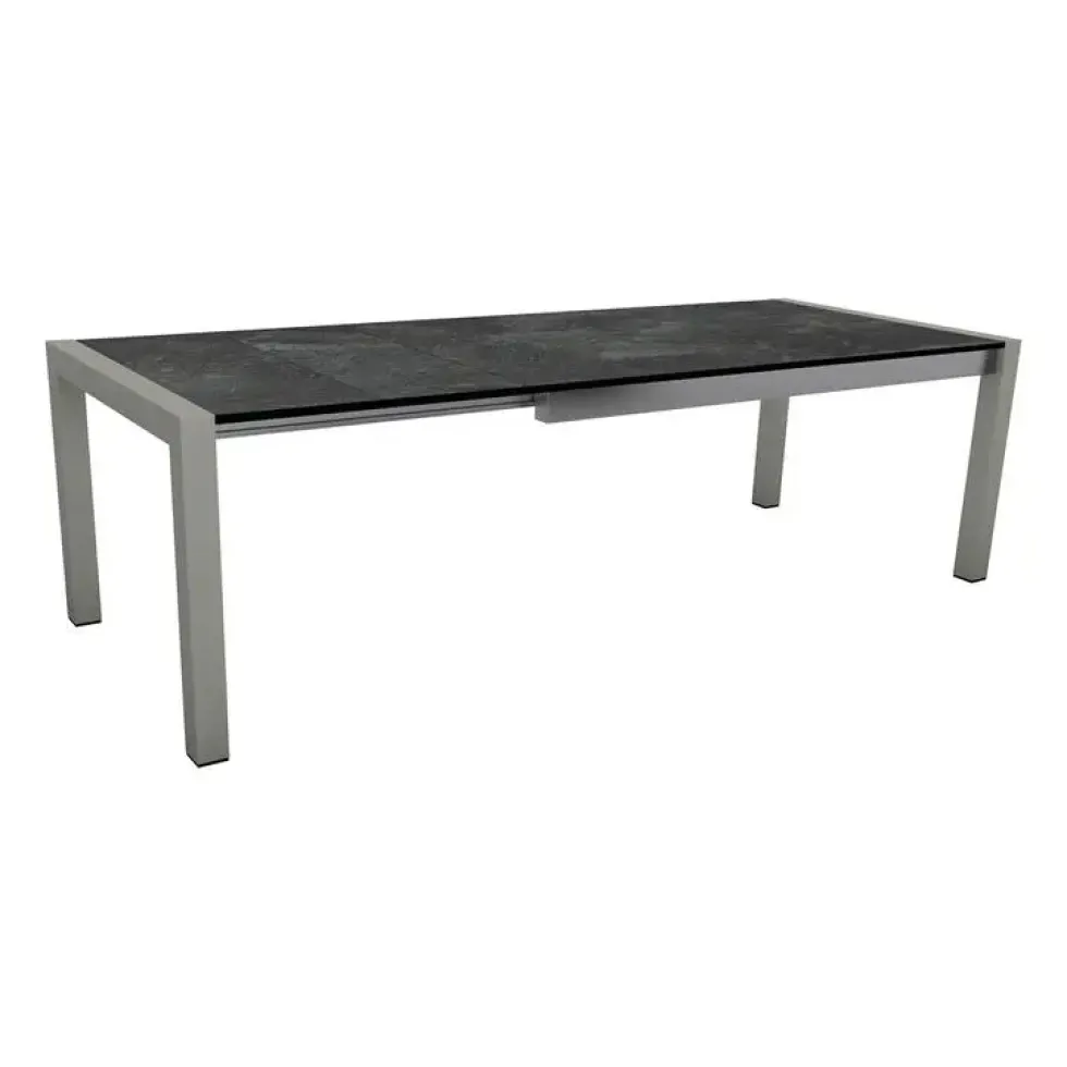Table extérieure extensible coloris graphite/Slate en aluminium Stern - 174/214/254 x 90 x 75 cm
