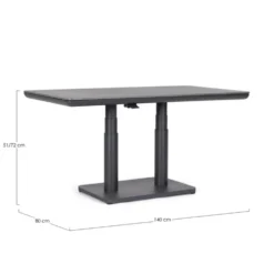 Table élévatrice en aluminium anthracide et pierre sintérisée Bizzotto Miguel