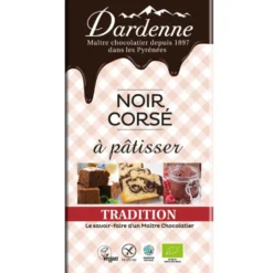 Tablette de chocolat noir corsé à pâtisser bio Dardenne - 160 g