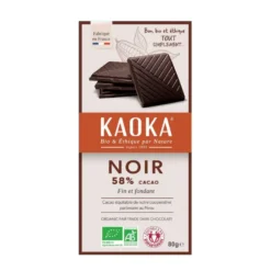 Tablette de chocolat noir 58% Kaoka - 80 g