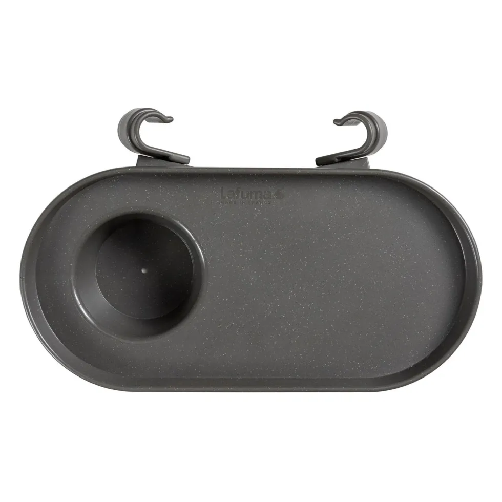 Tablette porte-gobelet en plastique recyclé gris anthracite pour fauteuil Lafuma - 30 x 7 x 17 cm