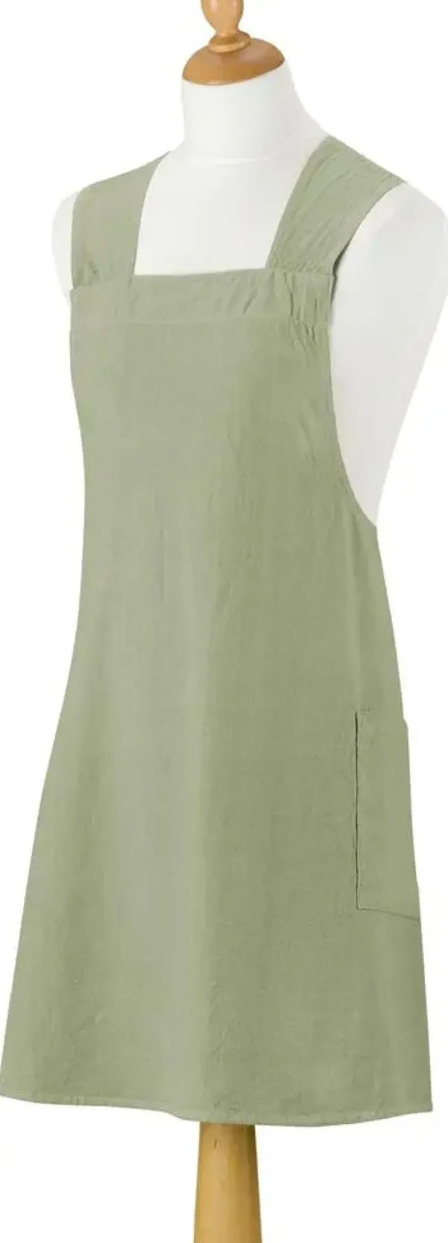 Tablier en coton recyclé coloris matcha Ada - 72 x 85 cm