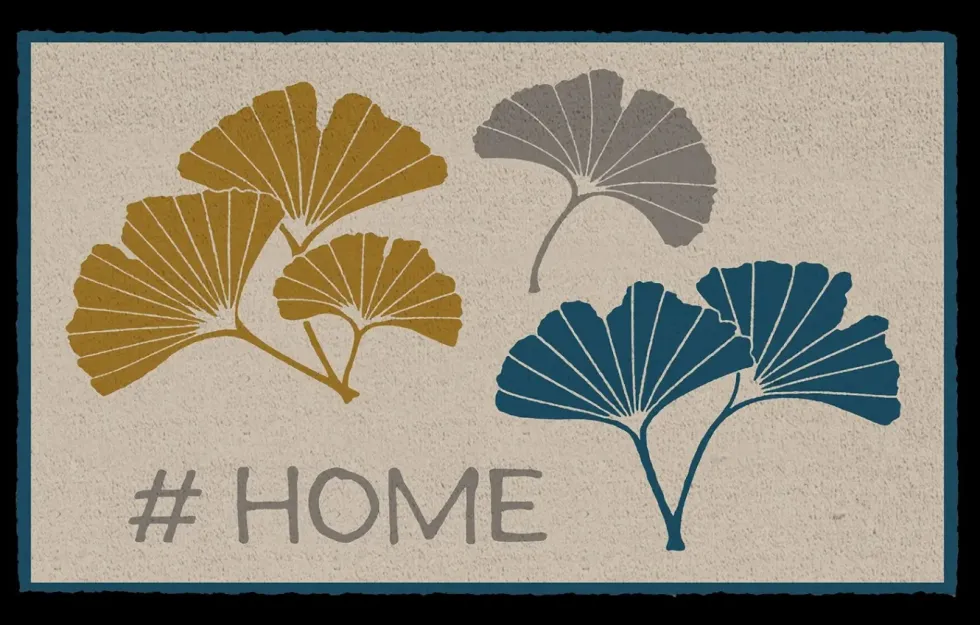 Tapis brosse coco imprimé home Ginko E/C Sweetsol - 40 x 60 cm