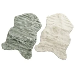 Tapis décoratif Skoldi coloris blanc - 90 x 60 cm