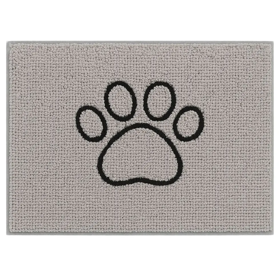 Tapis gris à motif pattes M - 79 x 51 cm