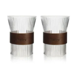 Tasses en verre borosilicate transparent strié Karl x 2 - 250 ml
