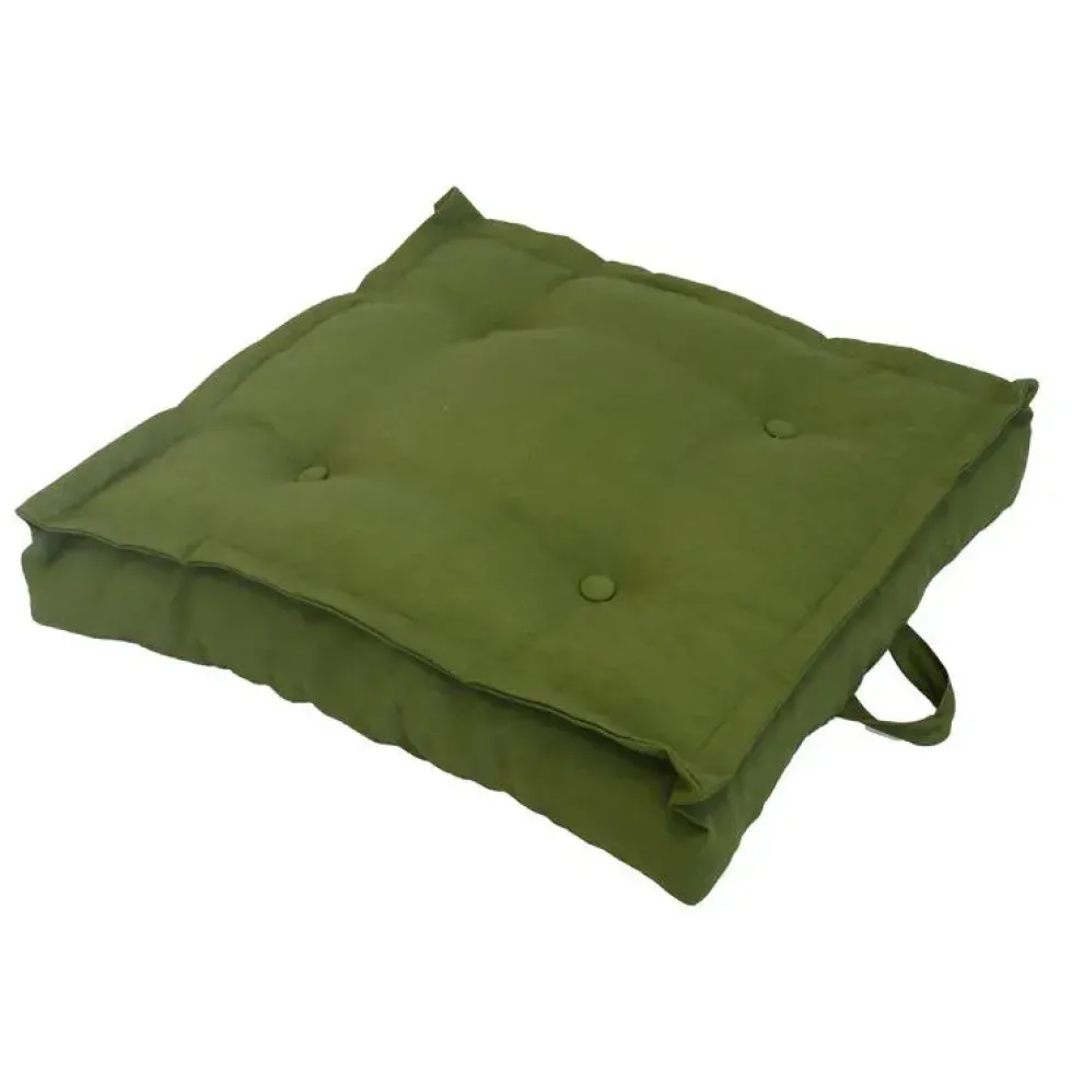 Tatami coussin de sol en polyester/coton vert Mousse - 66 x 66 x 15 cm