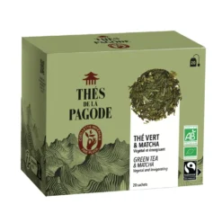Thé vert au matcha bio et équitable Thés de la Pagode - 20 infusettes