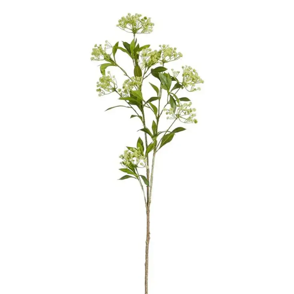 Tige de gypsophile artificiel vert en plastique recyclé - 106 cm