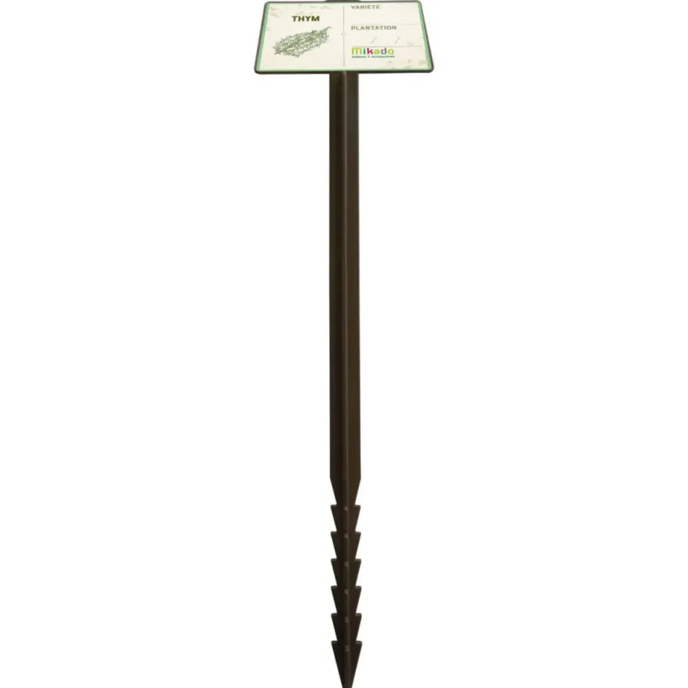 Étiquette à planter jalons de jardin thym coloris marron - 45 cm