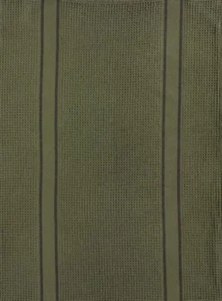 Torchon en coton et polyester recyclé coloris olive Lars - 50 x 70 cm
