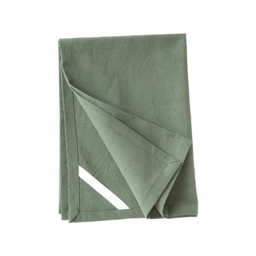 Torchon uni vert en coton - 50 x 70 cm
