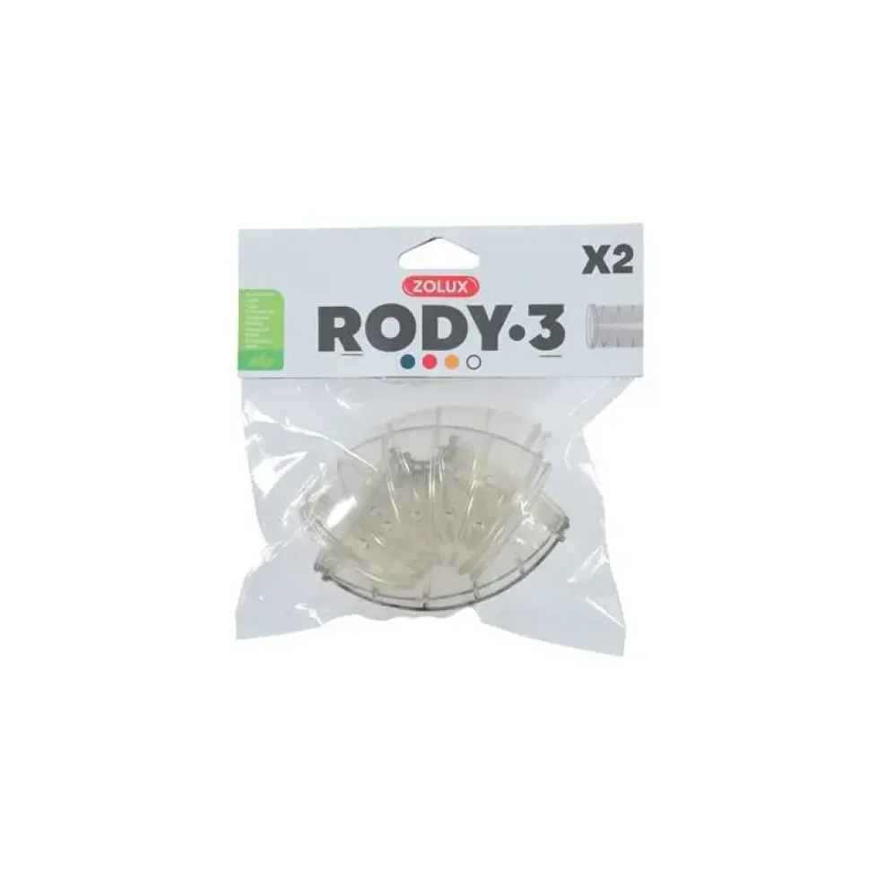 Tube coudé Rody gris transparent 10x6x3 cm