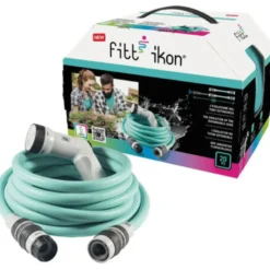 Tuyau extensible bleu équipé avec accessoires et pistolet Fitt Ikon - 20 m