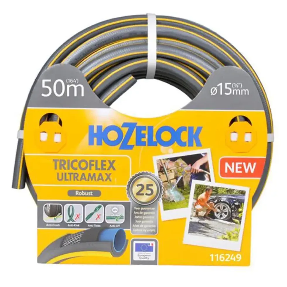 Tuyaux Tricoflex Ultramax coloris gris Hozelock - 50 m x Ø 15 mm