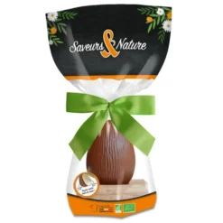 Œuf surprise au chocolat au lait intérieur blanc bio Saveur et Nature - 120 g