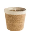 Vannerie naturelle avec rebord blanc - 30 x 28 x 25 cm