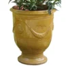 Vase Anduze tradition jaune en terre cuite émaillée H 68 x Ø 53 cm