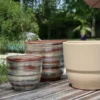Vase en terre cuite émaillée crème Noisette Les Poteries d’Albi Rebord - Ø 30 x H 27 cm