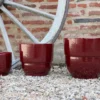 Vase en terre émaillée coloris cerise Les Poteries d'Albi Vase Rebord - Ø 35 x H 33 cm