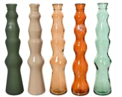 Vase en verre recyclé coloré - Ø 7 x H 32 cm