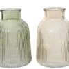 Vase en verre vaporisé à stries - Ø 10 x H 12 cm