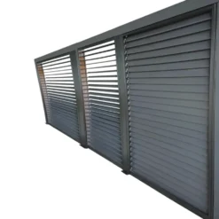 Ventelles pour pergola 3630 BI/PER 3660 BI coloris gris en aluminium - 2,19 x 3,4 m