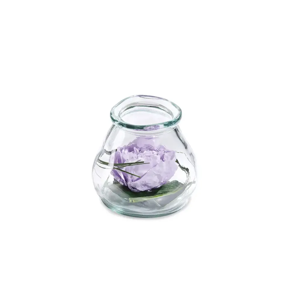 Verrine de végétaux stabilisés pivoine mauve lilas Naturalys Samy M - Ø 12 x H 12 cm