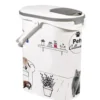 Verseuse à croquettes en plastique blanc à motif chat Pet Collection cat 4 kg - 10 L